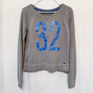 Gilly Hicks Gray Sweater With Blue Sequin 32 Design